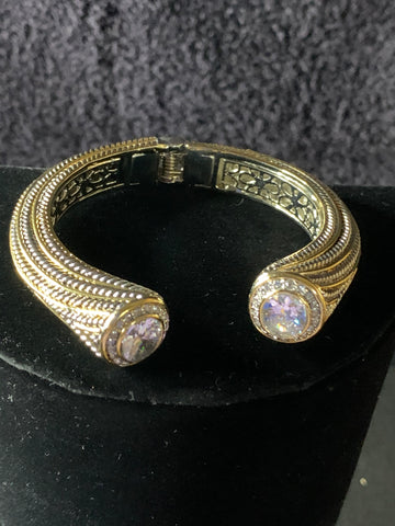 Cuff Gold Bracelet with hinge