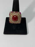 Ruby Red Gemstone Ring 925 Size 9