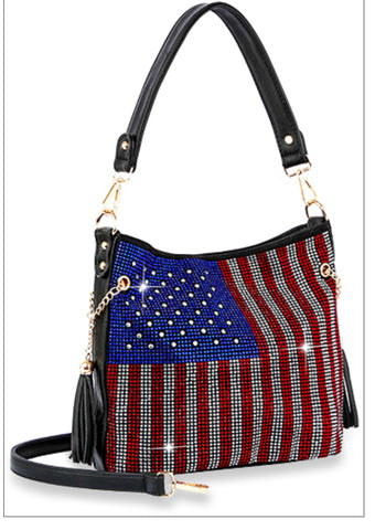 American Flag Bling Handbag