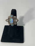 Sterling Silver Opal Ring Size 8