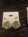 Pierced Earrings with Rhinestone