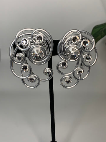 Swarovski Crystals Clip On Earrings