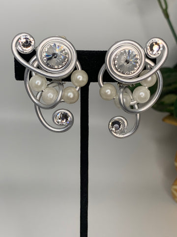 Swarovski Crystals Earrings with Pearls