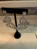 Butterfly Rhinestone Pierced Earrings
